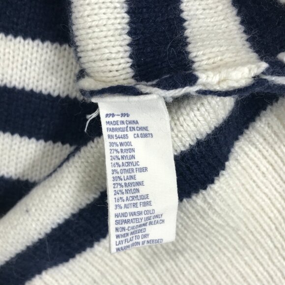 American Eagle Sweater Womens Medium Blue White Striped Pullover Knit Round Slit - Picture 4 of 12